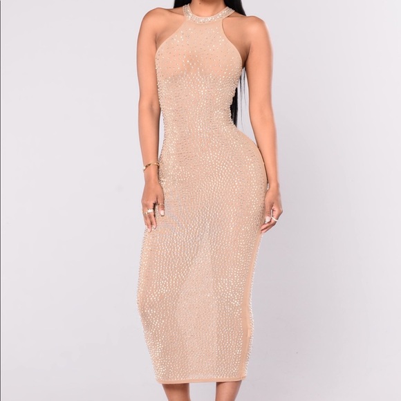 Fashion Nova Dresses & Skirts - Rhinestone Mesh Dress